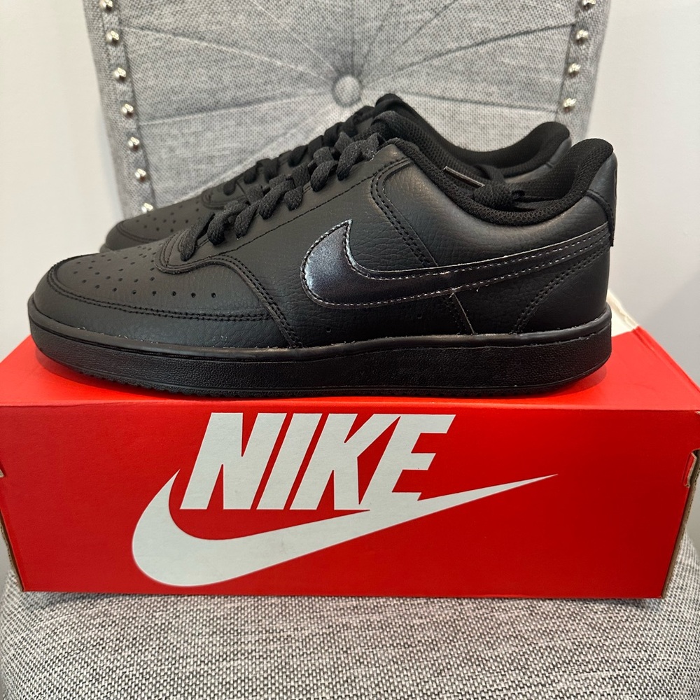 Women’s Nike Court Vision Low Triple Black, Size 9.5 - CD5434 003
